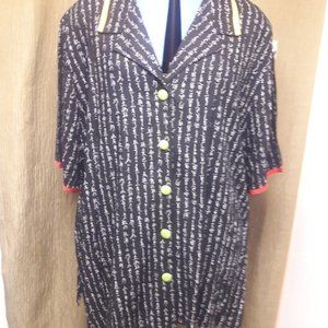 Touche LA Vintage Button Up Dress Shirt Yellow Lime Green